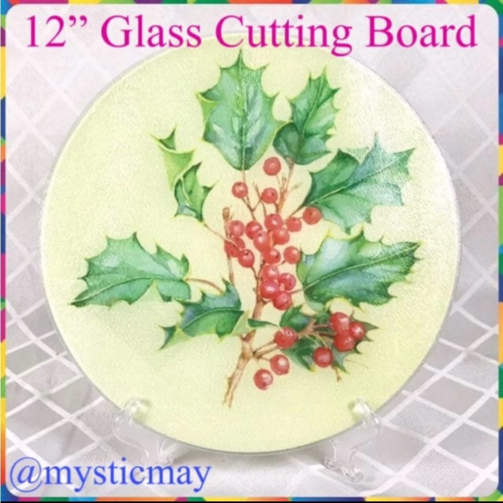 NEW Professional Grade McGowan TUFTOP 12” Tempered Glass HOLLY CUTTING BOARD